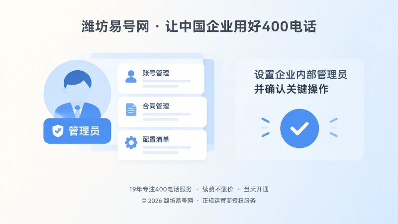 左图右文式扁平插画展示内部管理员与资料归档